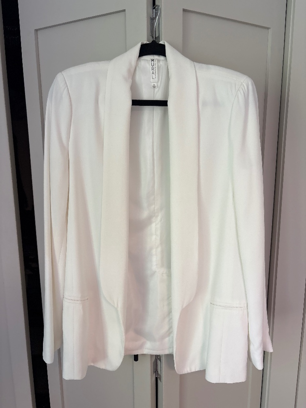 White shawl collar blazer